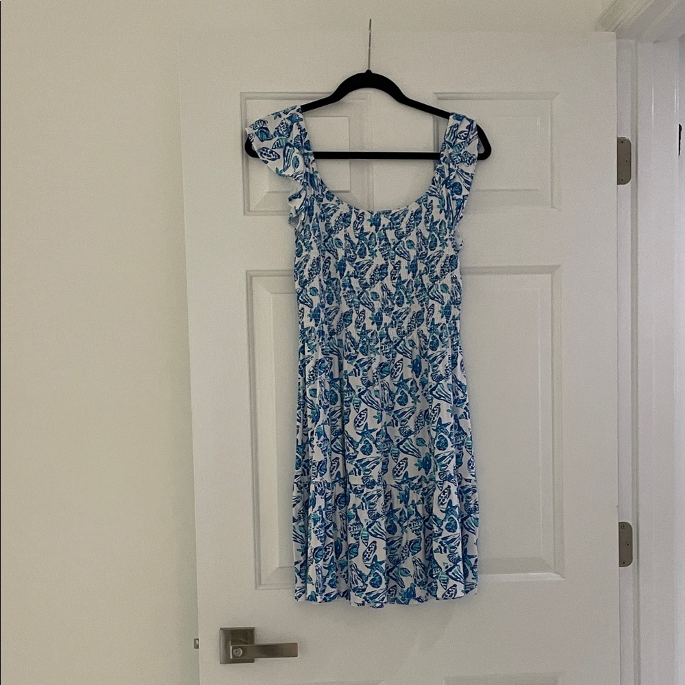 Lilly Pulitzer Textured Blue and White Dress